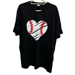 Gildan - Baseball Heart - Black - Size XL